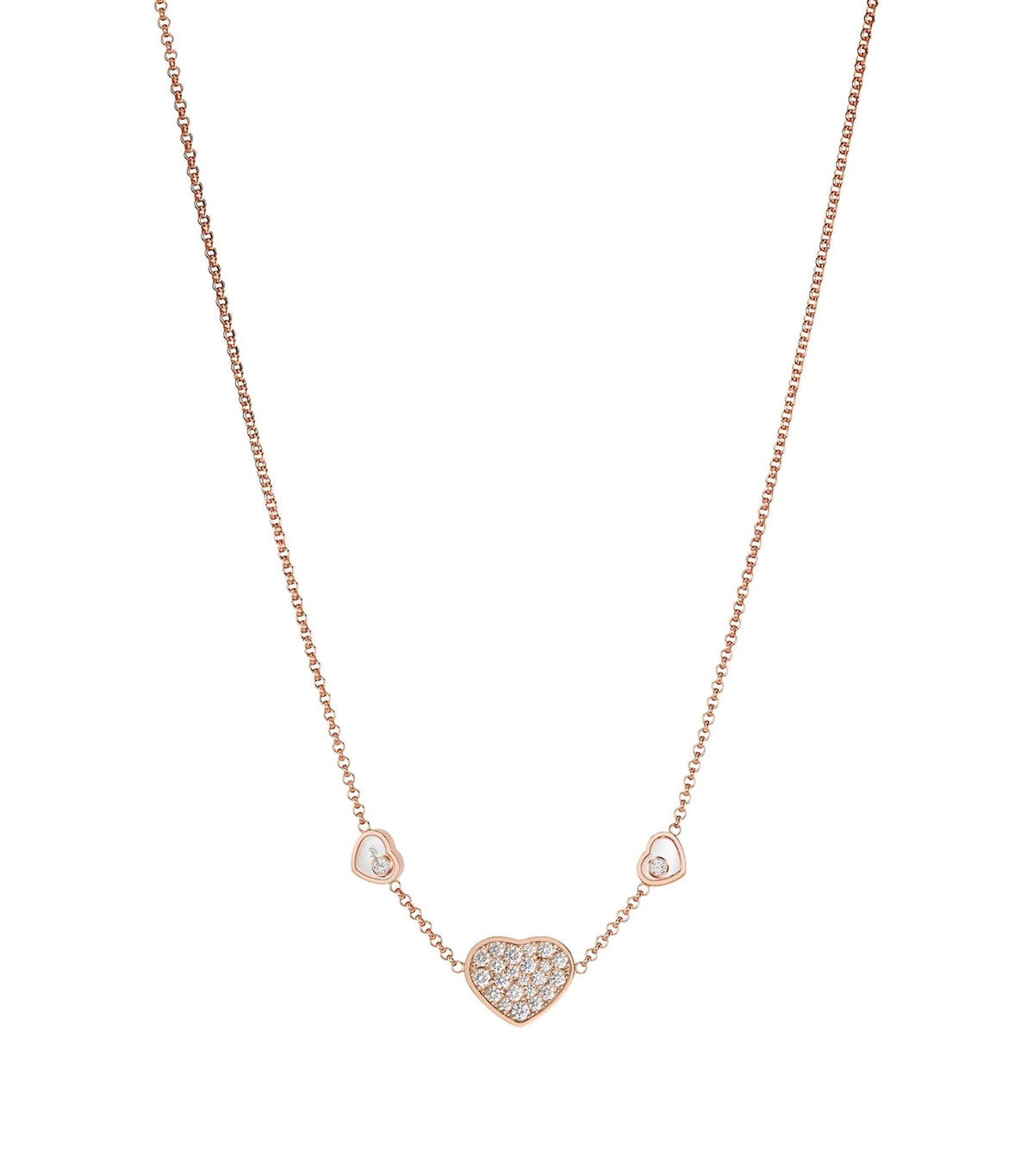 Chopard Happy Heart Necklace 3 Motifs Cubic Zirconia