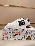 Dolce & Gabbana White Black Accent Sneakers — hero