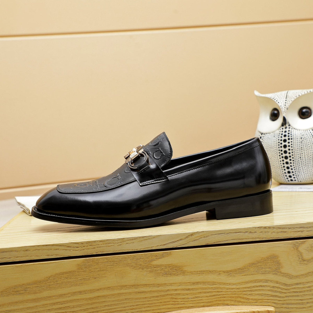 Ferragamo Black Bit Loafers — side