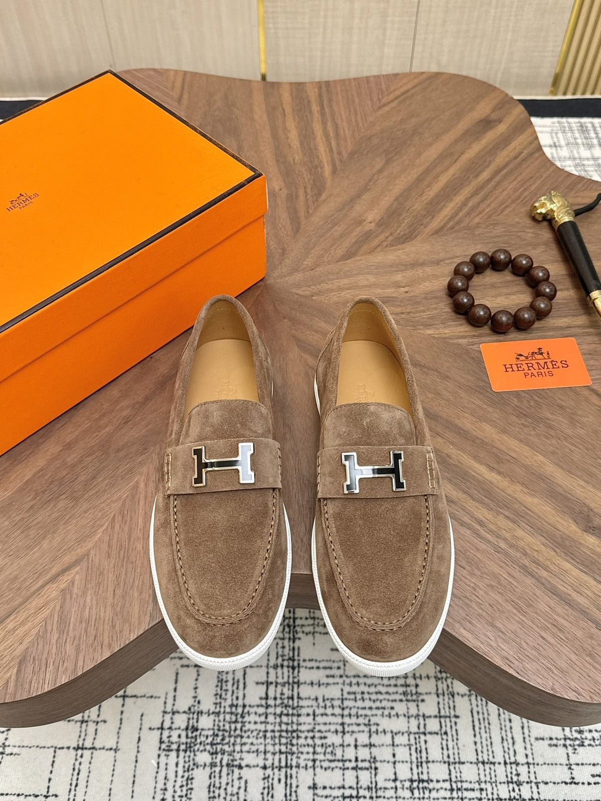 Hermès H-Hardware Slip-On Sneakers — front