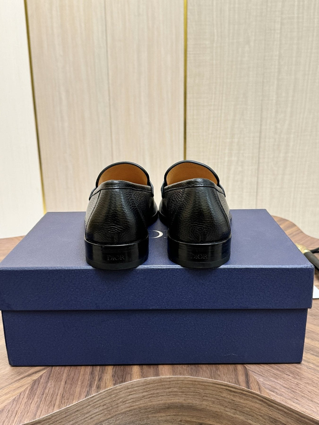 Dior Leather Moc-Toe Loafers — back